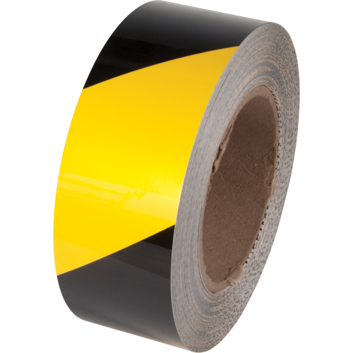 Ruban de marquage pour plancher Tuff Mark, 2" x 100', Polyester, Noir et jaune Toolneeds Inc.