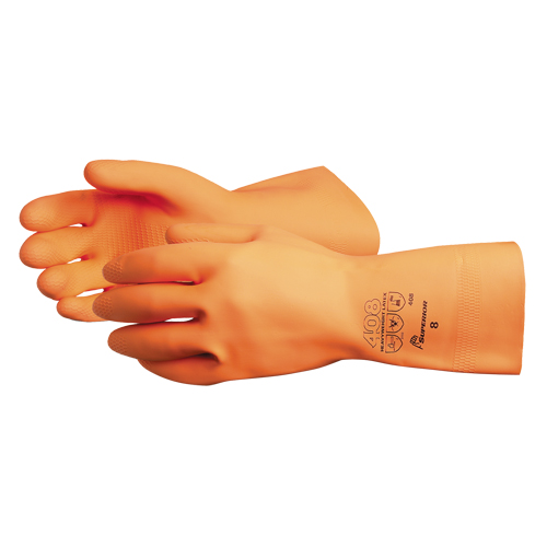 408 Heavyweight Gloves, Size Small/7, 13" L, Latex, Flock-Lined Inner Lining, 30-mil Toolneeds Inc.