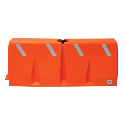 Traffic Barriers, Water-Filled, 62.25" L x 24" H, Orange Toolneeds Inc.