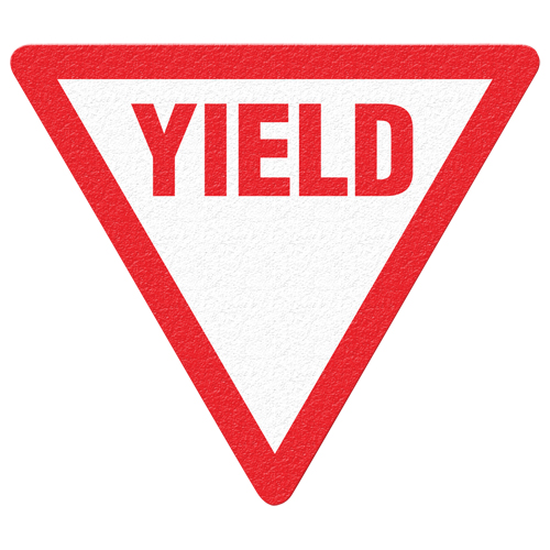 "Yield" Floor Sign, Adhesive, English with Pictogram Toolneeds Inc.