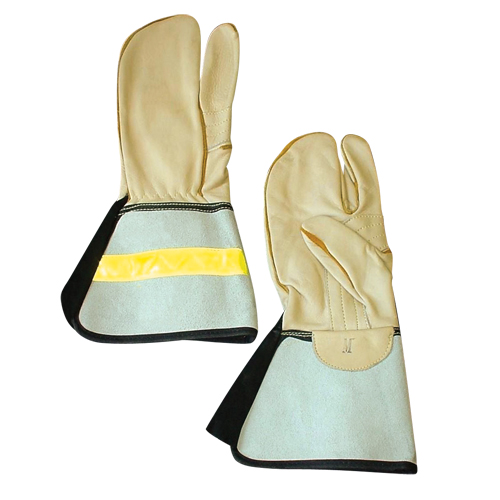 Gant &agrave; 3 doigts pour monteur de ligne, Moyen, Paume en Cuir fleur de vache Toolneeds Inc.