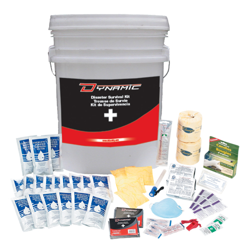Trousse de premiers soins pour pr&eacute;paration aux situations d'urgence Dynamic, Dispositif m&eacute;dical Classe 1, Seau Toolneeds Inc.