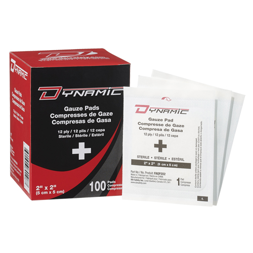 Gaze Dynamic, Tampon, 2" lo x 2" la, St&eacute;rile, Dispositif m&eacute;dical Classe 1 Toolneeds Inc.