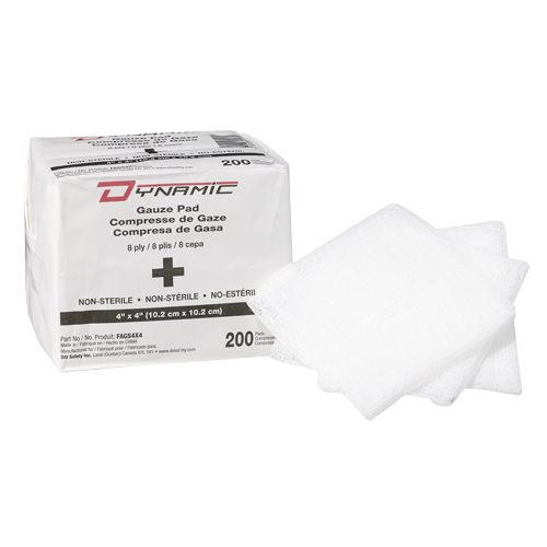 &eacute;ponge de gaze Dynamic, Tampon, 4" lo x 4" la, Dispositif m&eacute;dical Classe 1 Toolneeds Inc.