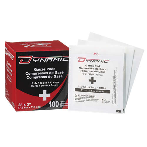Gaze Dynamic, Tampon, 3" lo x 3" la, St&eacute;rile, Dispositif m&eacute;dical Classe 1 Toolneeds Inc.