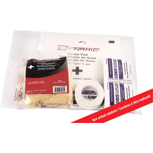 Ensemble de recharge pour trousse de premiers soins Dynamic, R&eacute;pond &agrave; la norme CSA Z1220-17 type 2 environnements &agrave; faible risque, Petit (2-25 travailleurs), Classe 1 Toolneeds Inc.