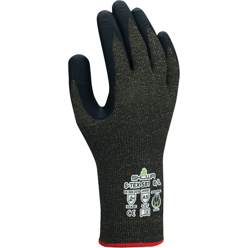 Gants r&eacute;sistants aux coupures S-TEX 581, Taille 6/Petit, Calibre 13, Rev&ecirc;tement Mousse de nitrile, Enveloppe en Acier inoxydable/Kevlar, ANSI/ISEA 105 niveau 5/EN 388 niveau E Toolneeds Inc.