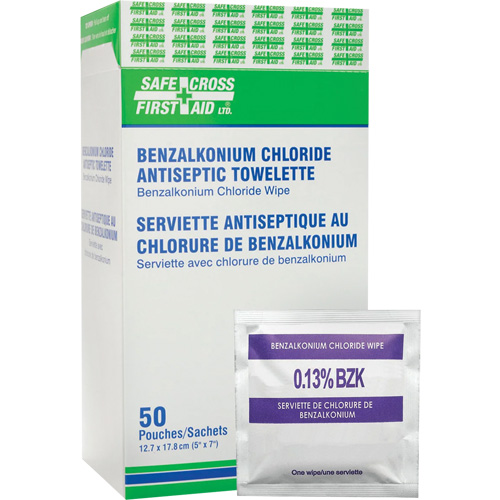 Lingettes antiseptiques au chlorure de benzalkonium, Serviette, Antiseptique Toolneeds Inc.