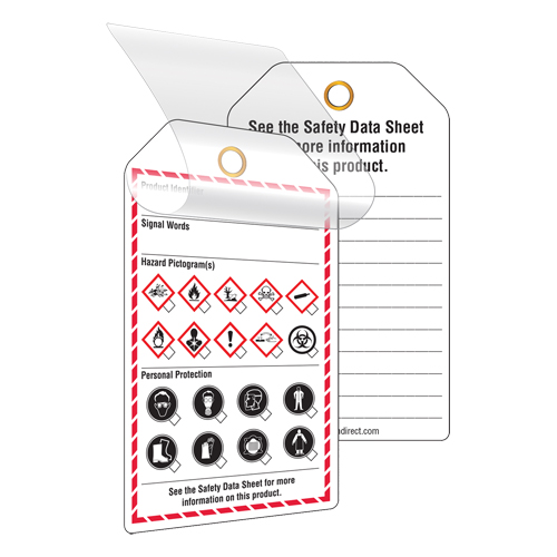 &eacute;tiquettes auto-plastifiantes pour le milieu de travail, Papier cartonn&eacute;, 3-3/8" la x 5-3/4" h, Anglais Toolneeds Inc.