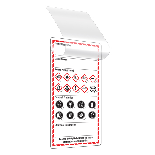 &eacute;tiquettes auto-plastifiantes pour le milieu de travail, Papier cartonn&eacute;, 3" la x 6" h, Anglais Toolneeds Inc.