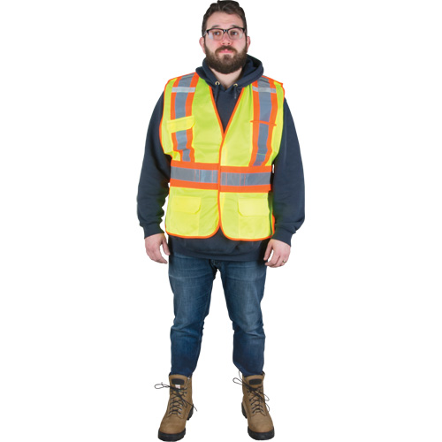 Veste d'arpenteur r&eacute;sistante aux flammes, Jaune lime haute visibilit&eacute;, T-Grand, Polyester Toolneeds Inc.