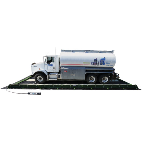 Ride-Side Berm Secondary Containment for Vehicles, 9,300 US gal. Capacity, 20' W x 50' L x 15" H, L-Bracket Toolneeds Inc.