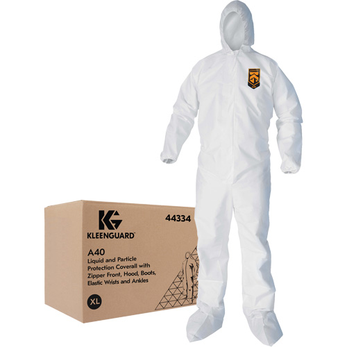 Kleenguard A40 Coveralls, X-Large, White, Microporous Toolneeds Inc.