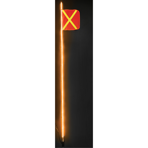 Fanions DEL robustes Safety Whip, Fixation Attelage, Hauteur 10, Orange avec X r&eacute;fl&eacute;chissant Toolneeds Inc.