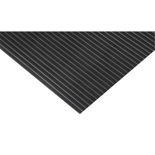 Wide-Ribbed Matting, Wiper, 3' x 75' x 1/8", Black Toolneeds Inc.