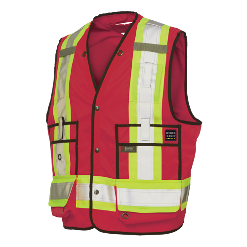Veste de s&eacute;curit&eacute; pour arpenteur, Rouge, Grand, Polyester Toolneeds Inc.