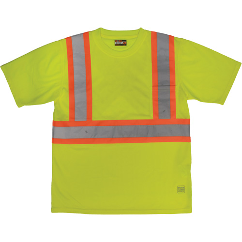 T-shirt de s&eacute;curit&eacute; avec poche &agrave; manches courtes, Polyester, Grand, Jaune lime haute visibilit&eacute; Toolneeds Inc.