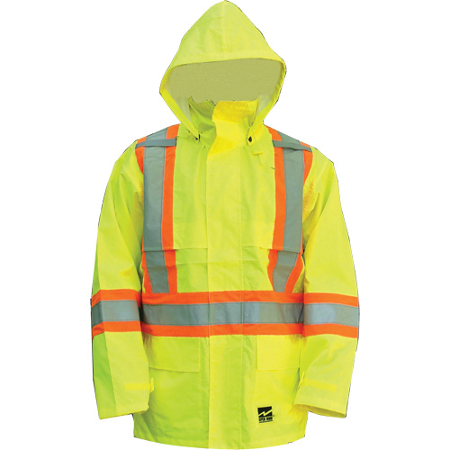Manteau Open Road, Polyester/Polyur&eacute;thane, Jaune lime haute visibilit&eacute;, Petit Toolneeds Inc.