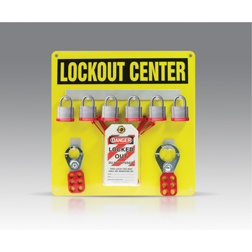 Trousse de plaquette de suspension, Cadenas Acier lamin&eacute;, Capacit&eacute; de 6, Cadenas Compris Toolneeds Inc.