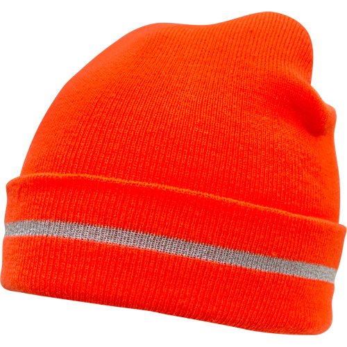 High Visibility Knit Hat with Reflective Stripe, High Visibility Orange, Acrylic Toolneeds Inc.