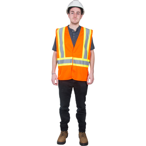 Traffic Safety Vest, High Visibility Orange, Medium, Polyester Toolneeds Inc.