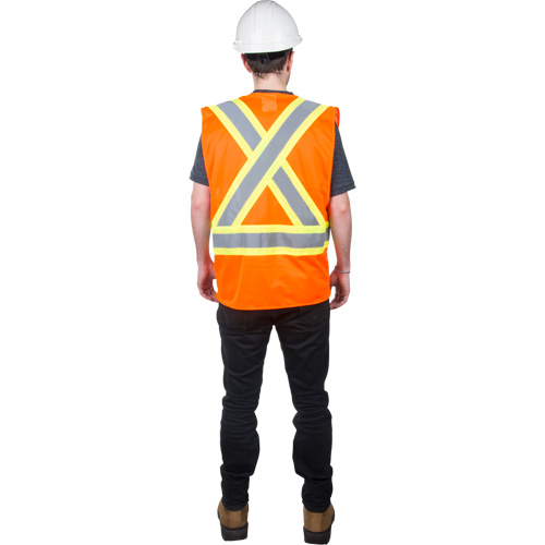 Traffic Safety Vest, High Visibility Orange, Medium, Polyester Toolneeds Inc.