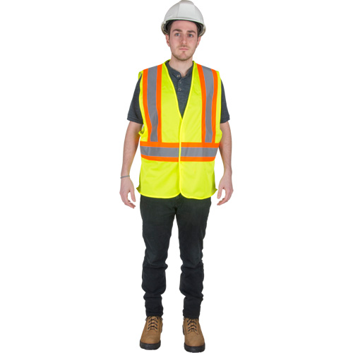 Traffic Safety Vest, High Visibility Lime-Yellow, Medium, Polyester Toolneeds Inc.