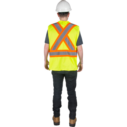 Traffic Safety Vest, High Visibility Lime-Yellow, Medium, Polyester Toolneeds Inc.