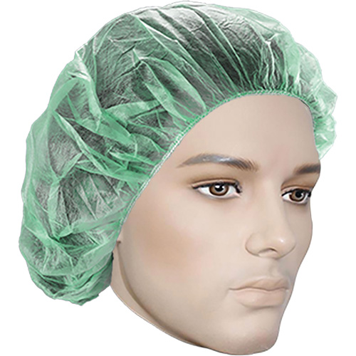 Bouffant Caps, Polypropylene, 21", Green Toolneeds Inc.