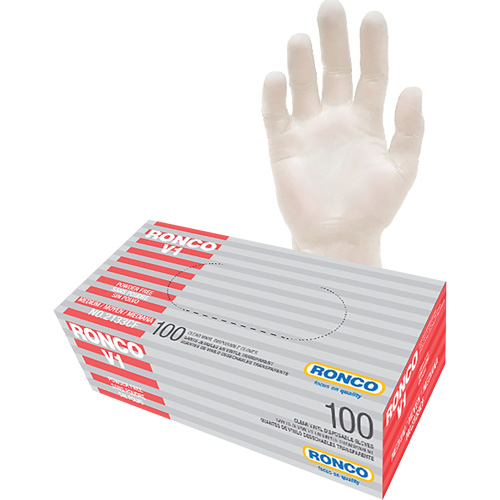 Gants jetables, Moyen, Vinyle, 3 mils, Sans poudre, Transparent Toolneeds Inc.