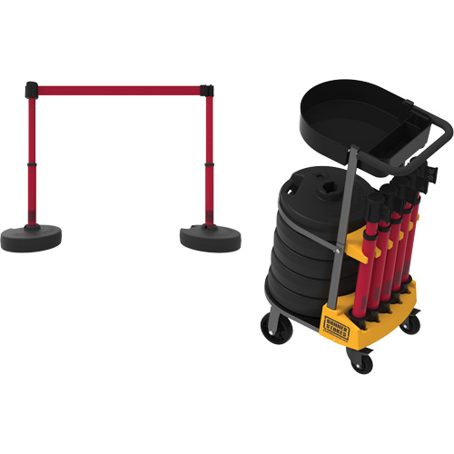 Chariot de transport avec plateau pour barri&egrave;re PLUS, 75' lo, M&eacute;tal, Jaune Toolneeds Inc.