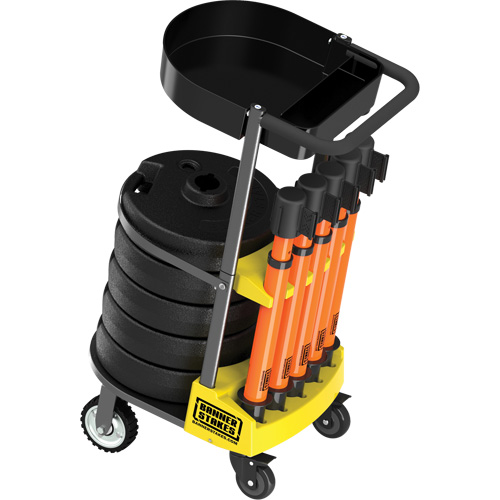 PLUS Barrier Post Cart Kit with Tray, 75' L, Metal, Orange Toolneeds Inc.