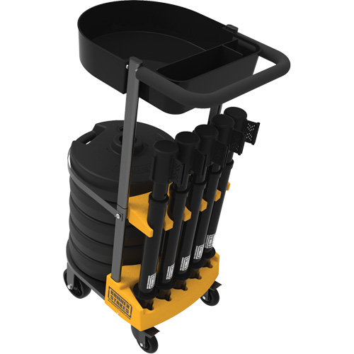 PLUS Barrier Post Cart Kit with Tray, 75' L, Metal, Black Toolneeds Inc.