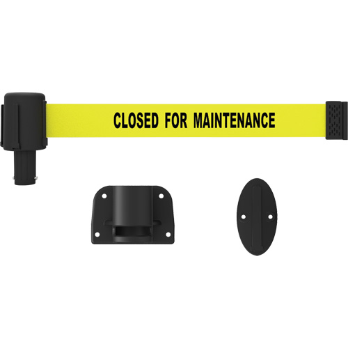 PLUS Wall Mount Barrier System, Plastic, Screw Mount, 15', Yellow Tape Toolneeds Inc.