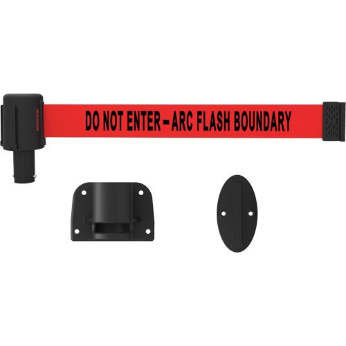 PLUS Wall Mount Barrier System, Plastic, Screw Mount, 15', Red Tape Toolneeds Inc.