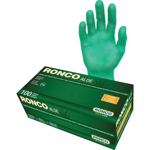 Disposable Gloves with Aloe, X-Large, Vinyl, 5-mil, Powder-Free, Green Toolneeds Inc.