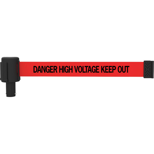 Cassette de banni&egrave;re PLUS, Danger High Voltage Keep Out, 15', Ruban Rouge Toolneeds Inc.
