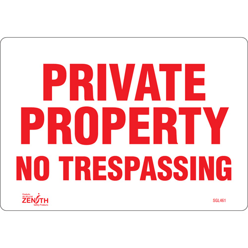 Enseigne Private Property, 7" x 10", Vinyle, Anglais Toolneeds Inc.