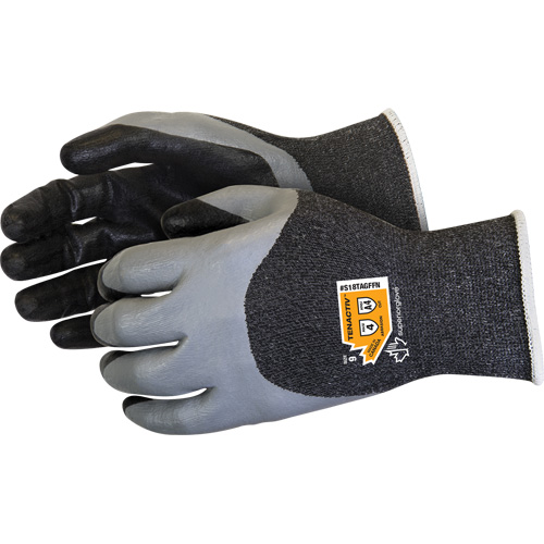 Gants &agrave; double trempage r&eacute;sistants aux coupures, Taille 5, Calibre 18, Rev&ecirc;tement Mousse de nitrile, Enveloppe en TenActiv, ASTM ANSI niveau A4 Toolneeds Inc.