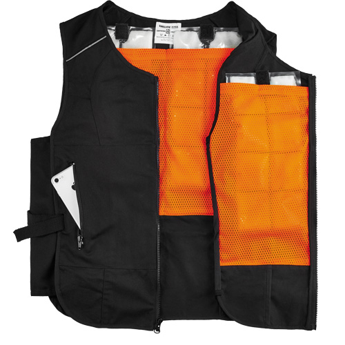 Veste de refroidissement &agrave; changement de phase l&eacute;g&egrave;re avec sachets 6260 Chill-Its, Petit/Moyen, Noir Toolneeds Inc.