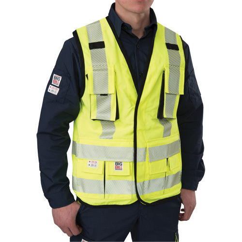 Ripstop Surveyor's Vest, High Visibility Lime-Yellow, Small, Polyester Toolneeds Inc.