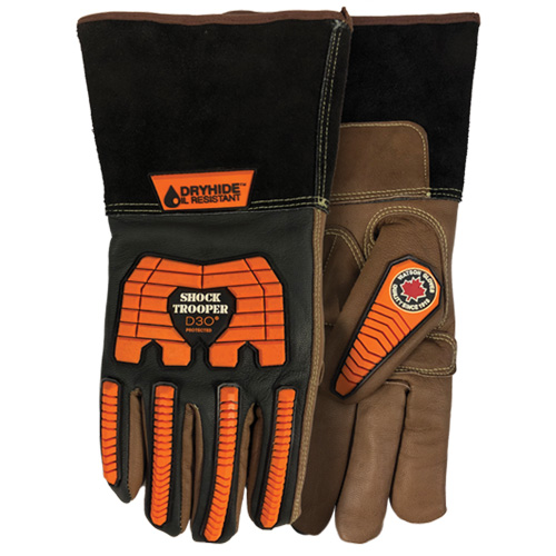 Gants 5785G Shock Trooper, T-petit, Paume en Ch&egrave;vre, Poignet Manchette Toolneeds Inc.