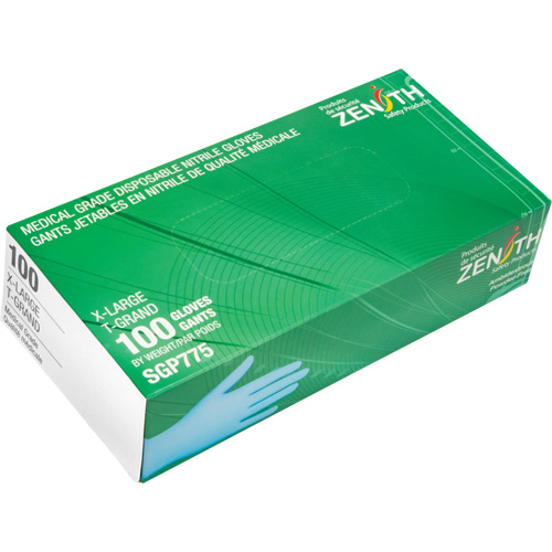 Gants jetables de calibre m&eacute;dical r&eacute;sistants &agrave; la perforation, T-Grand, Nitrile, 4,5 mils, Sans poudre, Bleu, Classe 2 Toolneeds Inc.