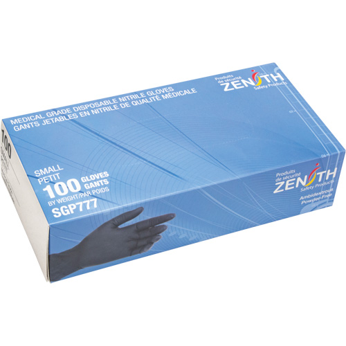 Gants jetables de calibre m&eacute;dical r&eacute;sistants &agrave; la perforation, Petit, Nitrile, 5 mils, Sans poudre, Noir, Classe 2 Toolneeds Inc.