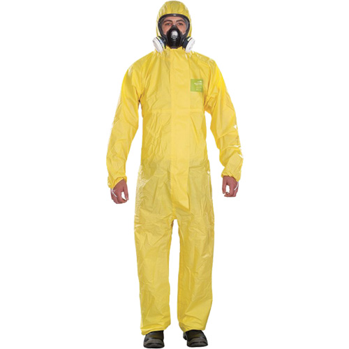 Microchem&reg; Medium-Duty Disposable Coveralls, Small, Yellow, Polypropylene Toolneeds Inc.