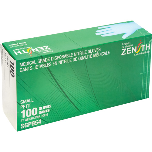 Gants jetables de calibre m&eacute;dical r&eacute;sistants &agrave; la perforation, Petit, Nitrile, 3,5 mils, Sans poudre, Bleu, Classe 2 Toolneeds Inc.