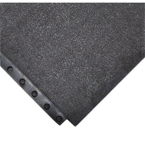 24/Seven&reg; Locksafe&reg; Anti-Fatigue Mat, Smooth, 3' x 3' x 5/8", Black, Natural Rubber Toolneeds Inc.