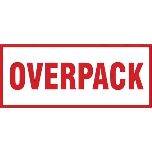 &eacute;tiquette de manutention Overpack, 6" lo x 2-1/2" la, Rouge/blanc Toolneeds Inc.