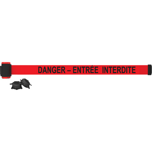 Wall Mount Barrier, Plastic, Magnetic Mount, 7', Red Tape Toolneeds Inc.