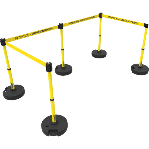 Ensemble de montants pour barri&egrave;re Plus, Plastique, 42" h, Ruban Jaune, Longueur du ruban 15' Toolneeds Inc.